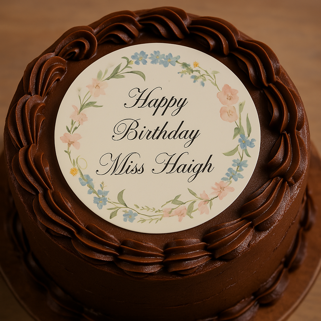 Custom printed celebration cake